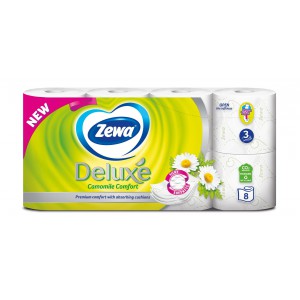 Eü.papír normál ZEWA Deluxe Camomile Comfort 8 tekercs 3 rétegű kamilla