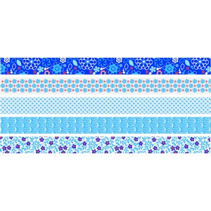 Ragasztószalag HEYDA dekor 12mmx3m "Fllowers"  mini tépővel kék  5tekdob  203584586