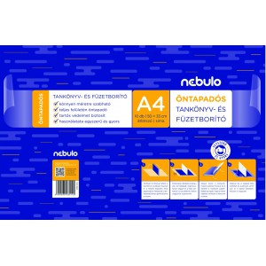 Tankönyv borító A4 50x33 öntapadós sima 10dbcsg NEBULO  OTKB-A4-SI