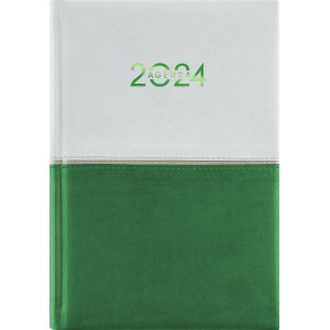 Napi agenda A5 2024 CONTRAST fehér-zöld