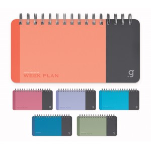 Spirál jegyzet GIPTA Week Plan 13x27cm PP borító fekvő 54 lapos tervező 6985
