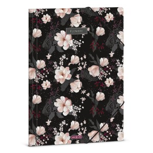 Gumis mappa ARS UNA A4 Flowery Black 5374 24