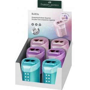 Hegyező FABER-CASTELL RollOn Sparkle dupla tart&aacute;lyos vegyes sz&iacute;n r&oacute;zsa, lila, k&eacute;k 183900