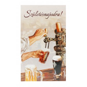 Képeslap 5 ARGUS 15-6386 Szülinap férfi sörcsap pohárral