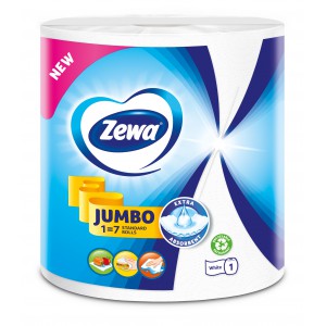 Kéztörlő tekercses ZEWA  Jumbo White  1 tekercs 2 rétegű 325 lap