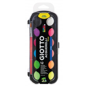 Vízfesték 12klt GIOTTO Fila 30 mm fluoreszkáló színek 351400
