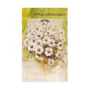 Képeslap 10 ARGUS 15-6515 Szülinap női margaréta csokor tekerős