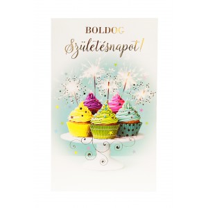 Képeslap 5 ARGUS 15-6542 Boldog Születésnapot! Muffin csillagszóróval