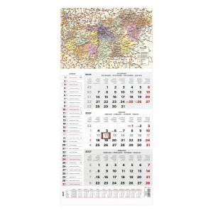 Speditőr napt&aacute;r T077-020 29x62,8 2027 n&eacute;vnapokkal  MO.T&Eacute;RK&Eacute;P k&eacute;ppel