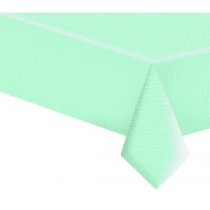 Terítő POLMAK 120x180cm papír letörölhető 036810 türkiz alapon fehér pöttyös
