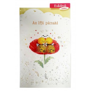Képeslap 11 ARGUS 13-6144 Ifjú párnak méhecskék pipacsban, zsebes kifutó