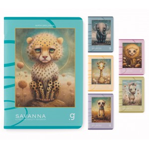 Füzet GIPTA Savanna A4 karton borítással 60 lapos vonalas 7382