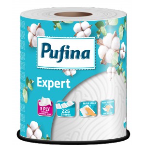 K&eacute;zt&ouml;rlő tekercses PUFINA Expert 1 tekercs 3 r&eacute;tegű 50m 225laptek
