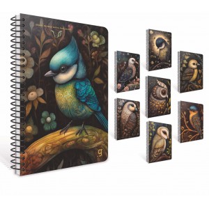 Spir&aacute;lf&uuml;zet GIPTA Smart 13x21 cm kem&eacute;ny bor&iacute;t&aacute;ssal  80 lapos vonalas 7302