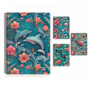 Spir&aacute;lf&uuml;zet GIPTA Ocean notes A4 kem&eacute;nyfedeles bor&iacute;t&aacute;ssal  80 lapos vonalas 7404