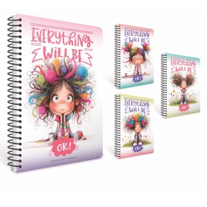 Spir&aacute;lf&uuml;zet GIPTA Everything  A4 PP bor&iacute;t&aacute;ssal  80 lapos vonalas 7733