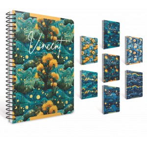 Spir&aacute;lf&uuml;zet GIPTA Vincent 20x28 cm kem&eacute;nyfedeles bor&iacute;t&aacute;ssal  80 lapos kock&aacute;s 7707