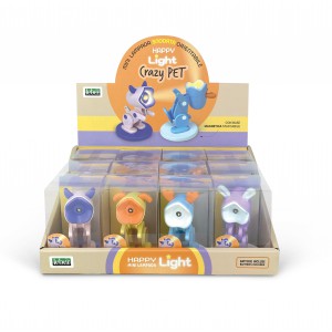 Lámpa  LEBEZ Crazy Pet 4 szín 5,2*8*5,2cm 12 dbdisplay 82047