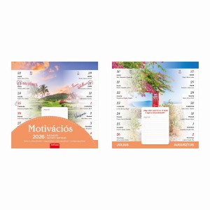 Falinaptár T090-08  22x22 mágneses kétheti 2026  MOTIVÁCIÓS