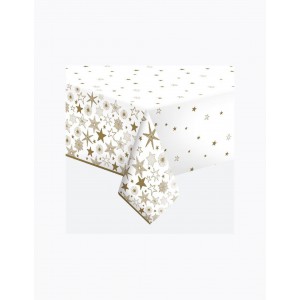 Terítő POLMAK 120x180cm papír letörölhető karácsonyi  020601 Arany csillagok