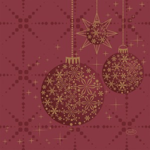 Szalvéta DUNI 33x33cm 3 rétegű karácsonyi 20dbcsg  Gilded Bauble