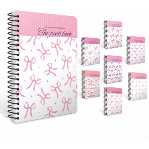Spir&aacute;lf&uuml;zet GIPTA Pink Book 17x24 cm karton bor&iacute;t&aacute;ssal 100 lapos vonalas 8492