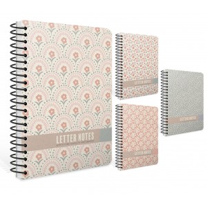 Spir&aacute;lf&uuml;zet GIPTA Letter Notes 17x24 cm karton bor&iacute;t&aacute;ssal 120 lapos kock&aacute;s 7852