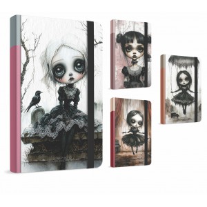 Be&iacute;r&oacute; jegyzet GIPTA Creepy Notes 13x21cm kem&eacute;nyfedeles 120 lapos vonalas 7890