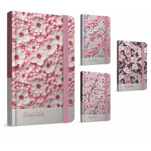 Be&iacute;r&oacute; jegyzet GIPTA May Notes 13x21cm kem&eacute;nyfedeles gumi z&aacute;r&oacute;szalaggal 120 lapos vonalas 7461