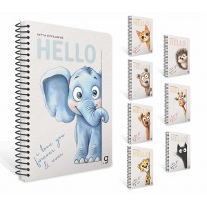 Spir&aacute;lf&uuml;zet GIPTA Hello A6  dombor nyomott  bor&iacute;t&aacute;ssal  80 lapos vonalas 8416