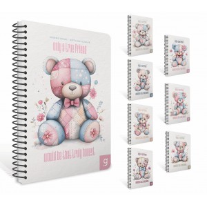 Spir&aacute;lf&uuml;zet GIPTA Friend Book  17x24 cm karton bor&iacute;t&aacute;ssal 80 lapos kock&aacute;s 8441