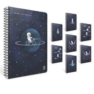 Spir&aacute;lf&uuml;zet GIPTA Astral  17x24 cm karton bor&iacute;t&aacute;ssal 80 lapos kock&aacute;s 7407