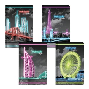 F&uuml;zet LASTVA kem.fedeles A4 96lap METROPOLIS 70g kock&aacute;s 3072