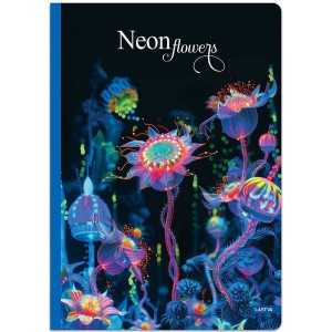F&uuml;zet LASTVA kem.fedeles A5 96lap NEON FLOWERS 70g kock&aacute;s 33338