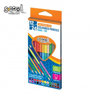 Sz&iacute;nes ceruza 12klt School Collection k&eacute;tv&eacute;gű h&aacute;romsz&ouml;g sz&iacute;nes test  SC3235