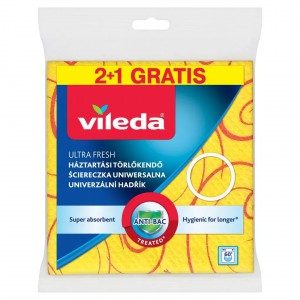 T&ouml;rlőkendő VILEDA 36x40cm h&aacute;ztart&aacute;si 2+1db-os s&aacute;rga