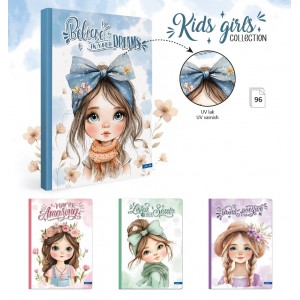 F&uuml;zet LASTVA kem.fedeles A5 96 lap KIDS GIRLS 70g sima 33498
