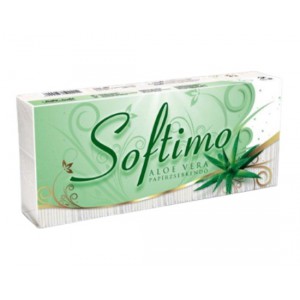 Papírzsebkendő SOFTIMO 100db-os 3 rétegű  aloe vera