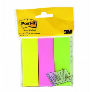 Jelölőcimke POST-IT   6713 25x76  3x100 lap Neon színek  FT510114760