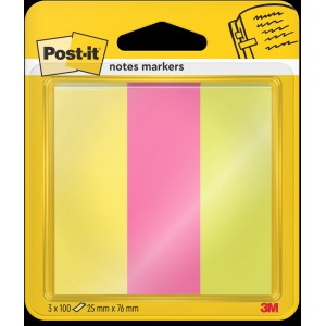 Jel&ouml;lőc&iacute;mke POST-IT 671-3 25x76 3x100lap neon sz&iacute;nek