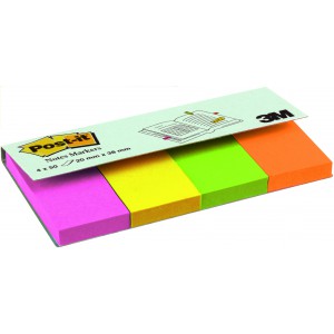 Jelölőcimke POST-IT 20x38 4x50lap Neon színek 670-4N        FT510114786