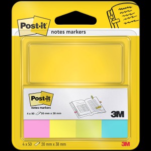 Jel&ouml;lőc&iacute;mke POST-IT 670-4N 20x38 4x50lap neon sz&iacute;nek