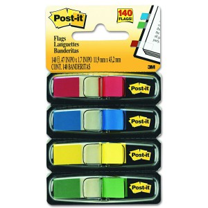 Jelölőcimke keskeny POST-IT 683-4 12x43 4x35cimke Normál színek 70071353570