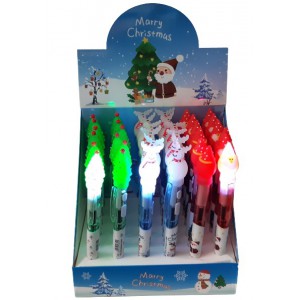 Golyóstoll világítós Merry Christmas karácsonyi figurás