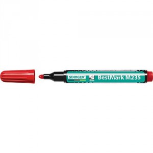 Marker permanent STANGER M235 1-3mm kerek&iacute;tett v&eacute;gű piros 712002