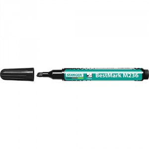 Marker permanent STANGER M236 1-4mm v&aacute;gott v&eacute;gű  fekete 712004