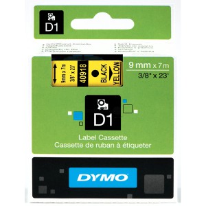 Szalag DYMO D1 9mm7m feketesárga  40918